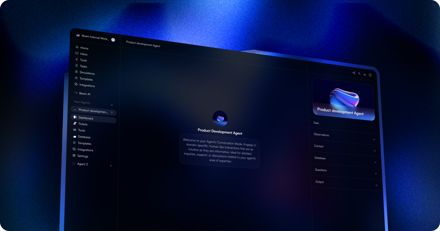 Screenshot von Beam AI