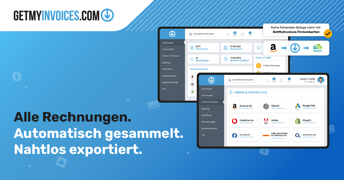 Screenshot von GetMyInvoices