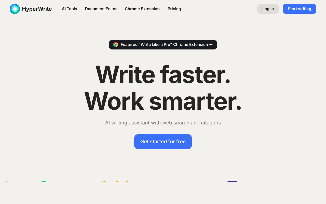 Screenshot von HyperWrite