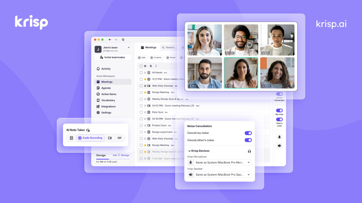 Screenshot von Krisp