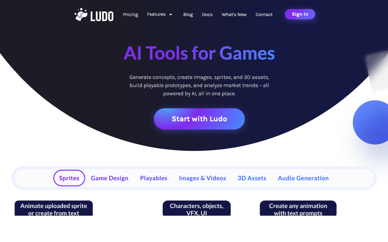 Screenshot von Ludo AI