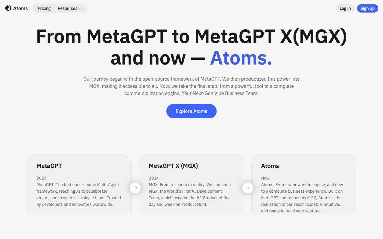 Screenshot von MetaGPT