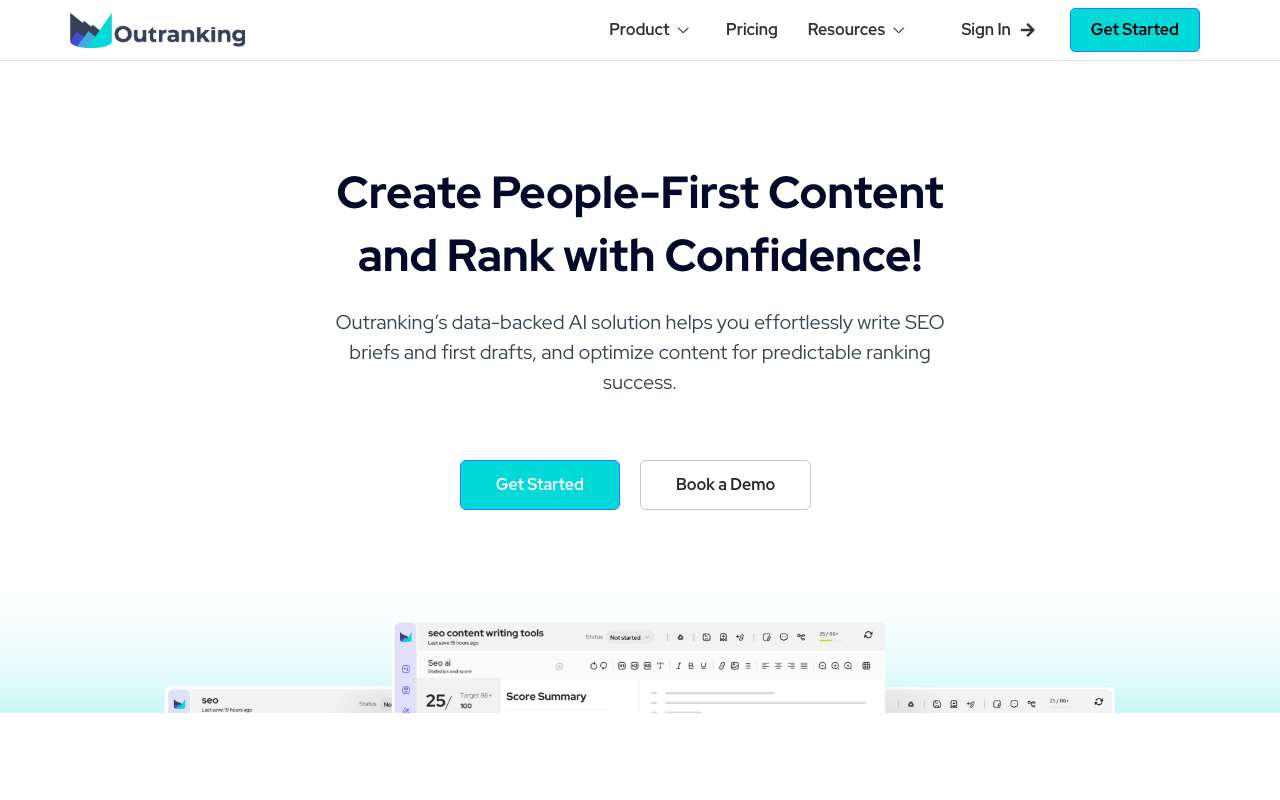 Screenshot von Outranking