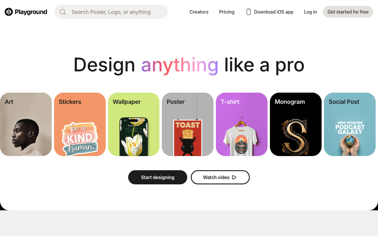 Screenshot von Playground AI