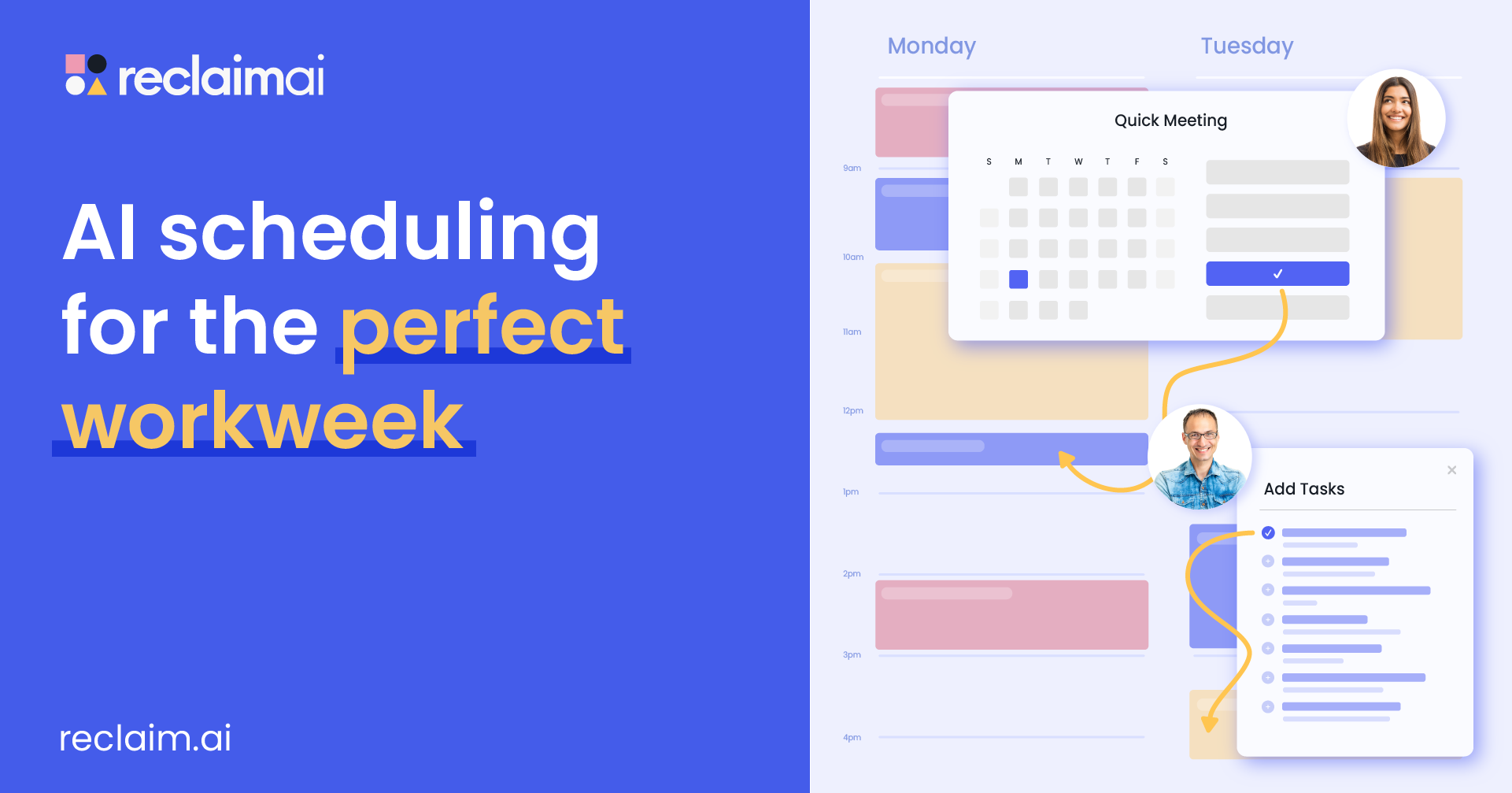 Screenshot von Reclaim AI