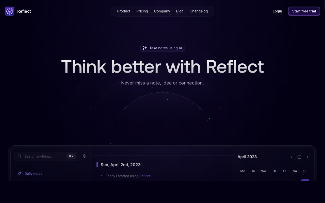 Screenshot von Reflect