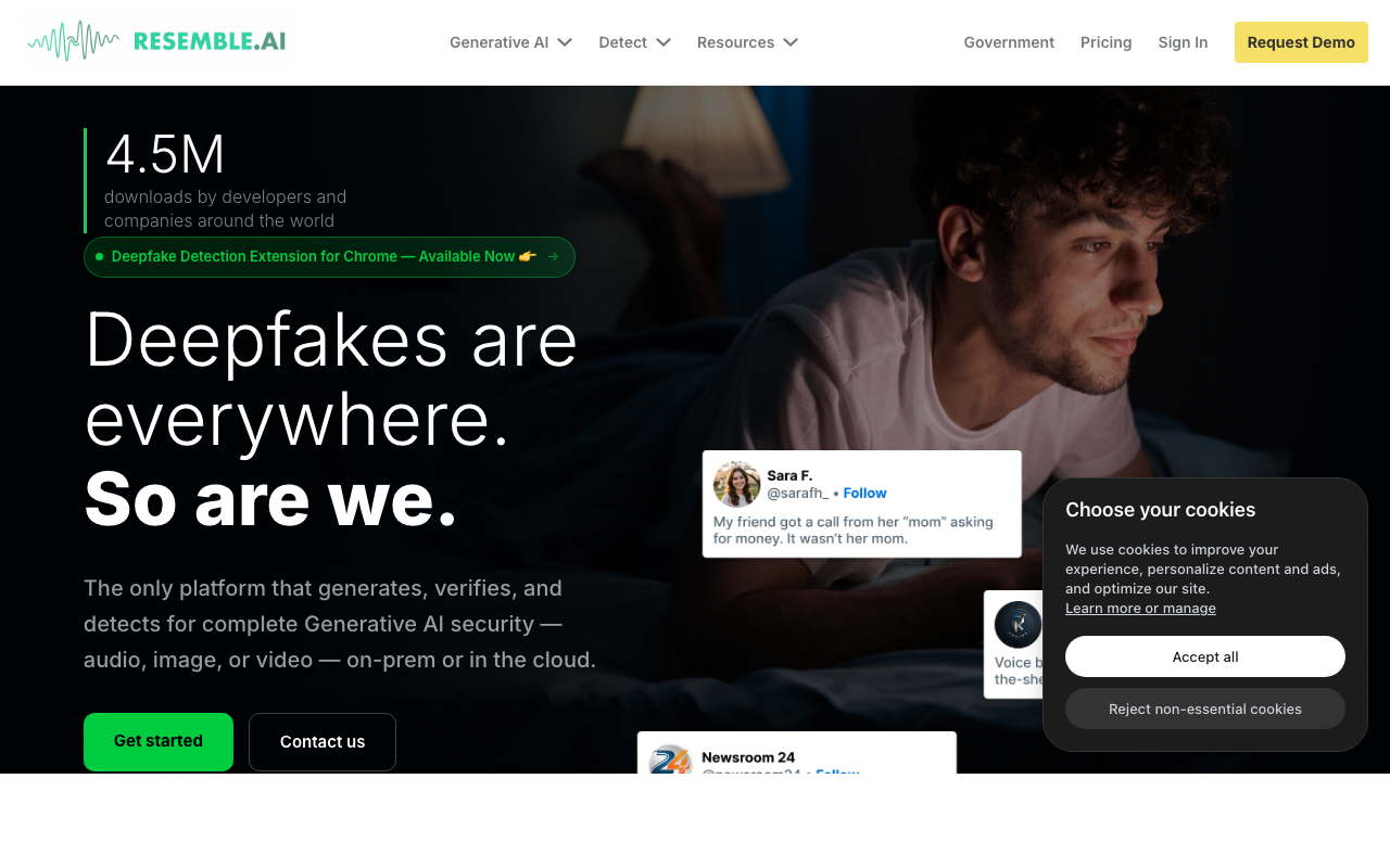 Screenshot von Resemble AI