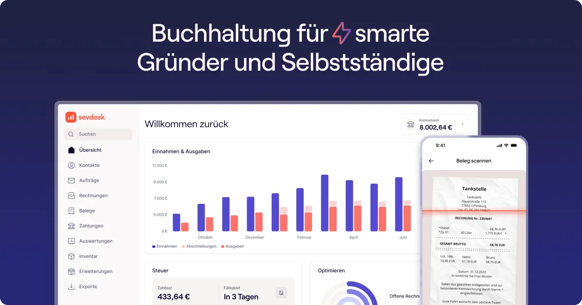 Screenshot von sevDesk