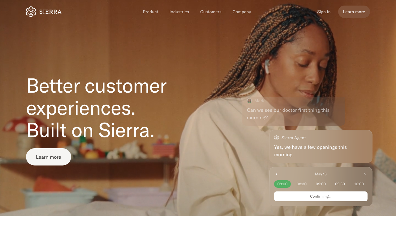 Screenshot von Sierra AI