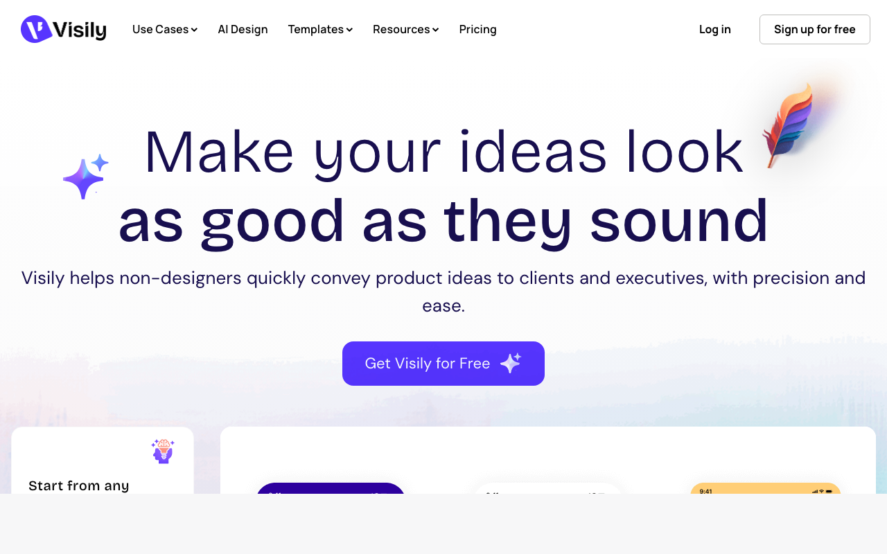 Screenshot von Visily